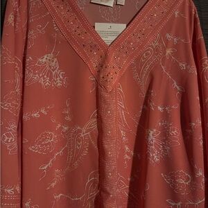 Belle by Kim Gravel Pink Embroidered Top